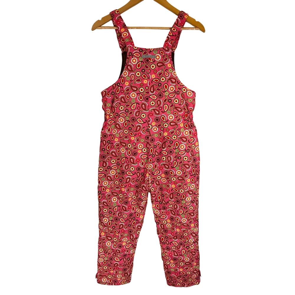 Hanna Andersson Girls Snow Bib One Piece Ski Overall Paisley Sz 150 US (10-12)
